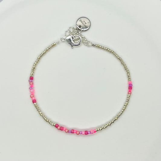 Armbånd Basic - sølv og rosamix