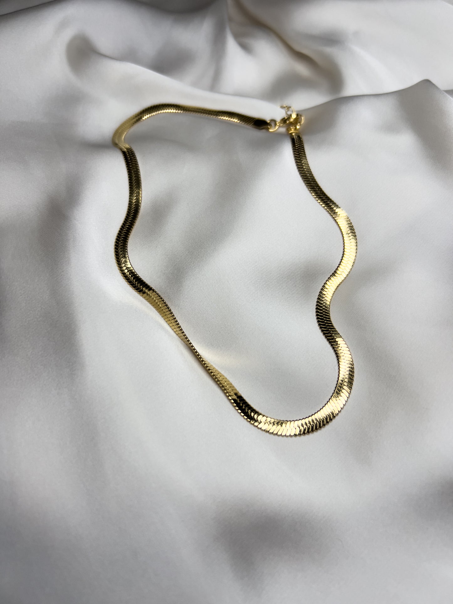 Halskjede snake chain gull 5 mm