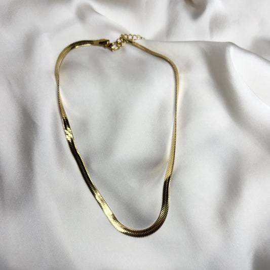 Halskjede snake chain gull 5 mm