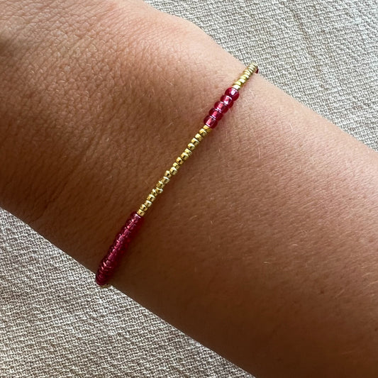 Armbånd - Basic bringebær og gull