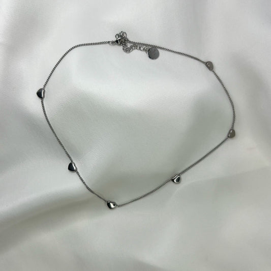 Halskjede - Sølvhjerter