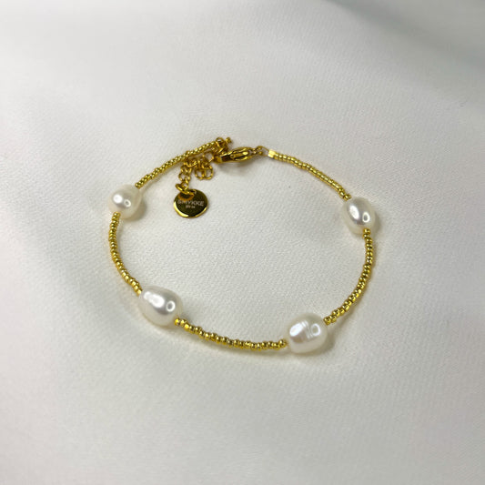 Armbånd Andrea i gull med ferskvannsperler