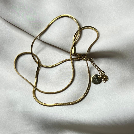 Halskjede snake chain gull 2 mm med lås