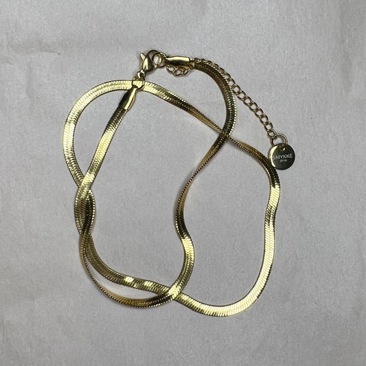 Halskjede snake chain gull 3 mm med lås