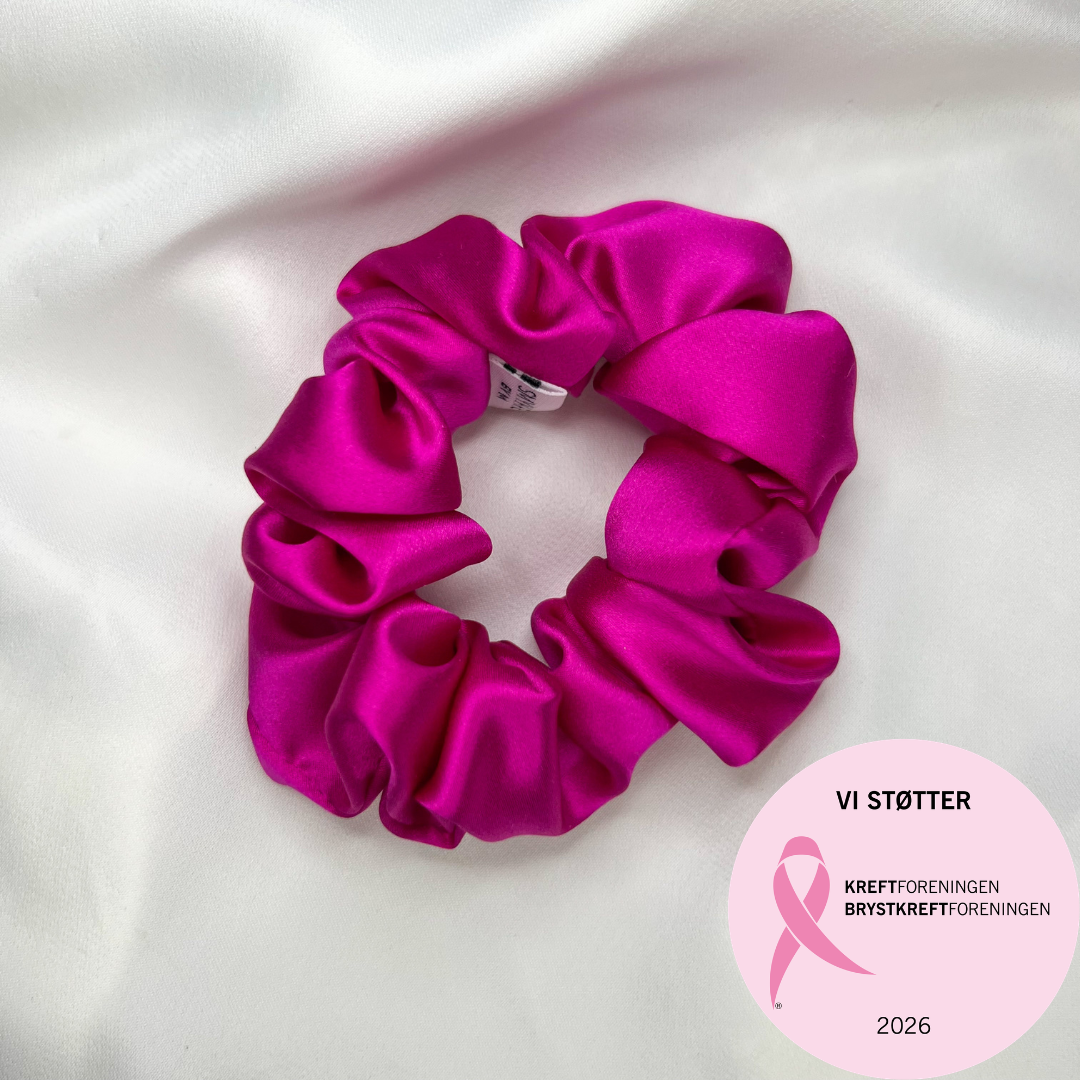 Rosa scrunchie/hårstrikk - støtt Rosa sløyfe-aksjonen