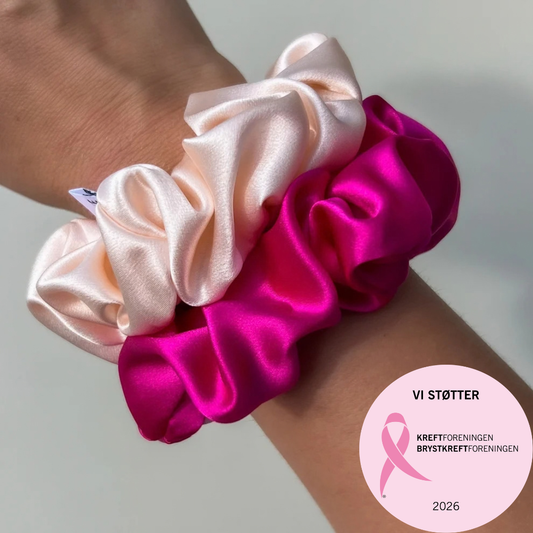 Rosa scrunchie/hårstrikk - støtt Rosa sløyfe-aksjonen