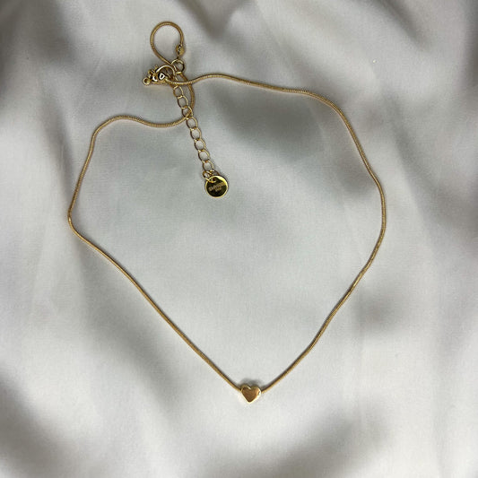 Halskjede - hjertesmykke gull