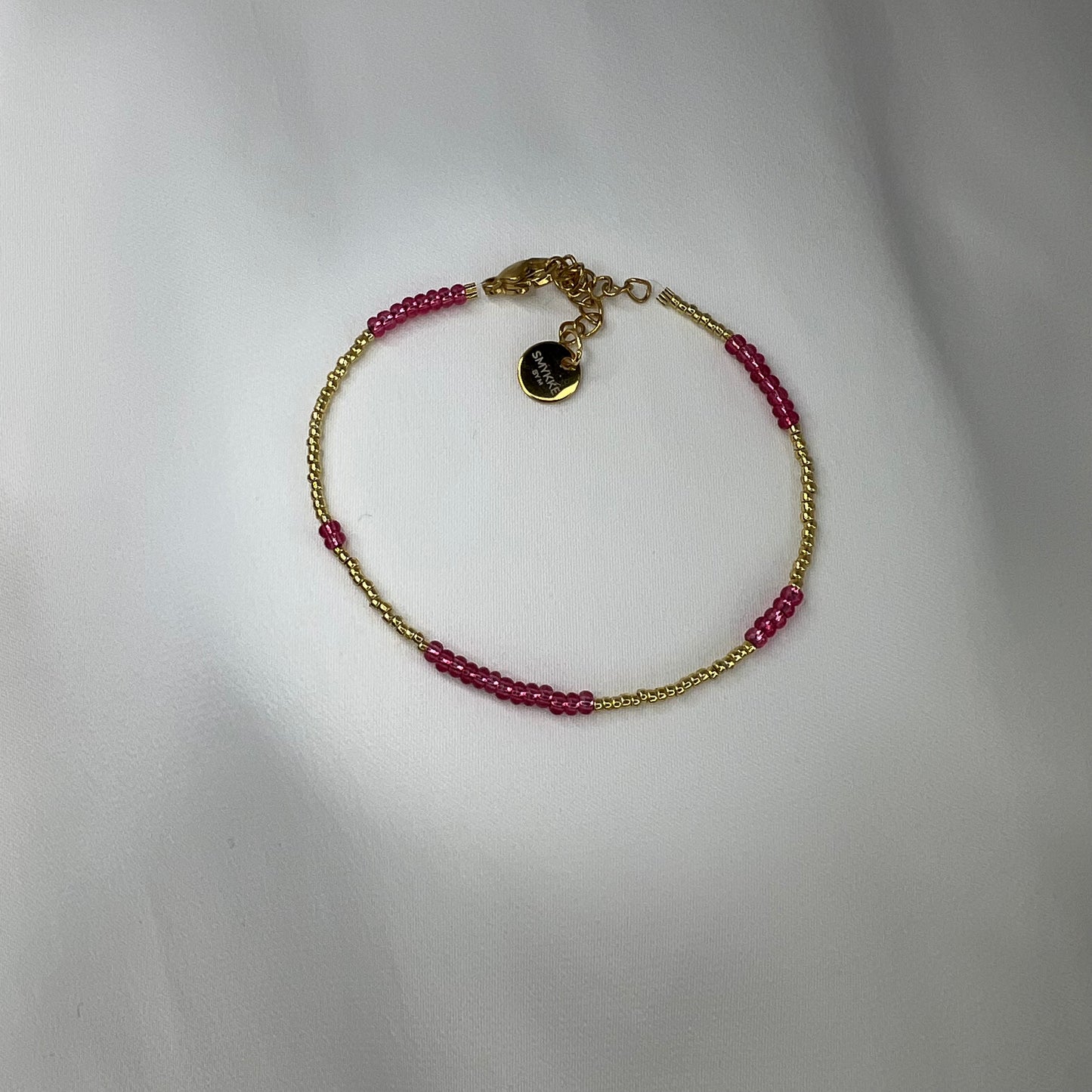 Armbånd - Basic bringebær og gull