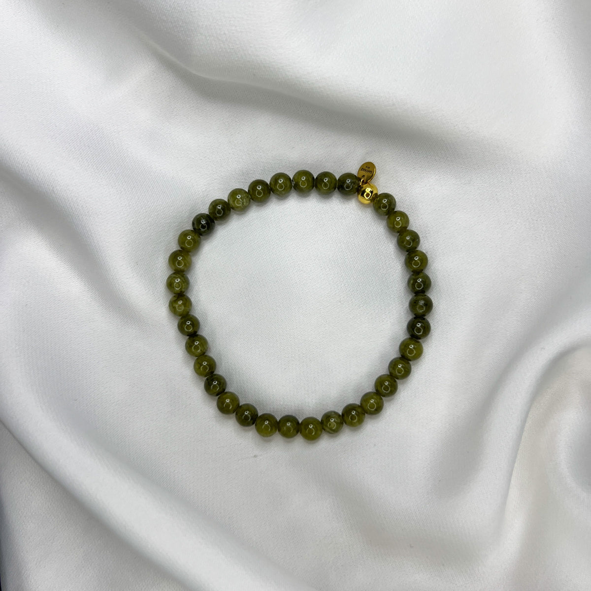 Armbånd Mats med grønne naturperler