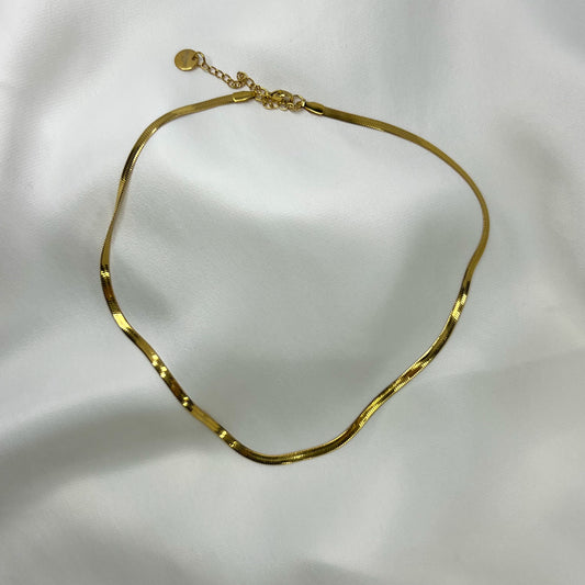 Halskjede snake chain i gull, 3 mm