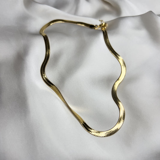 Halskjede snake chain i gull, 5 mm