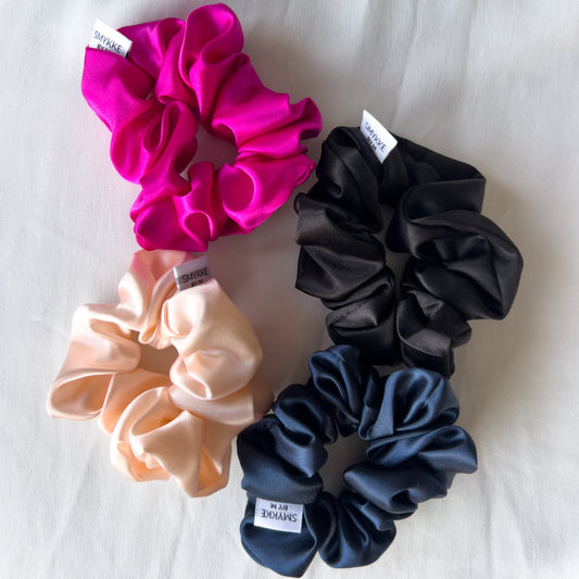 Scrunchies i 100 % silke i flere farger