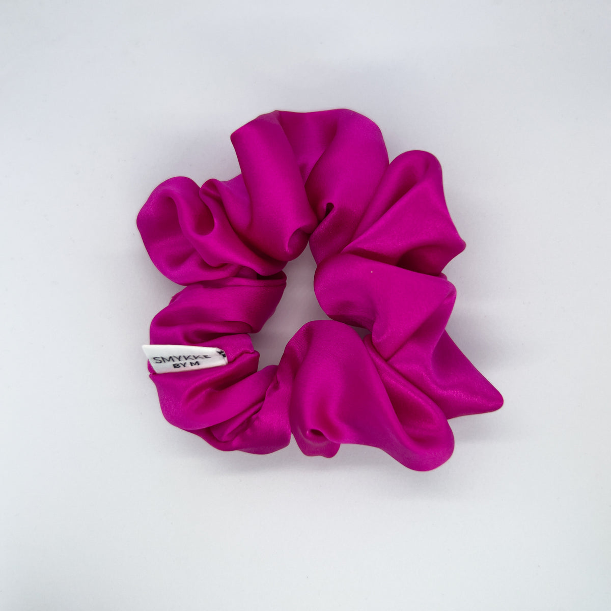 Scrunchie i 100 % silke, mørk rosa